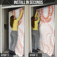 Aloha Lei Onaona Door Cover Red Hawaiian Tribal Pattern - Polynesian Pride