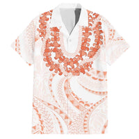 Aloha Lei Onaona Family Matching Short Sleeve Bodycon Dress and Hawaiian Shirt Red Hawaiian Tribal Pattern