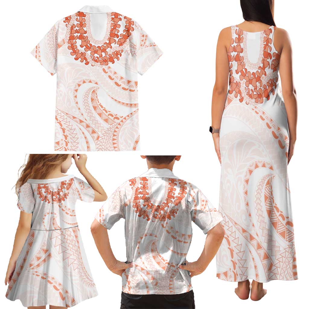Aloha Lei Onaona Family Matching Tank Maxi Dress and Hawaiian Shirt Red Hawaiian Tribal Pattern