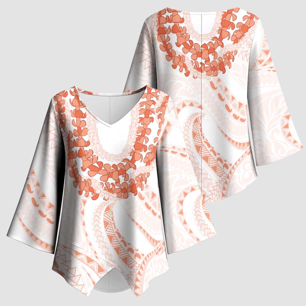 Aloha Lei Onaona Kimono Sleeve Blouse Red Hawaiian Tribal Pattern - Polynesian Pride