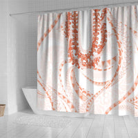 Aloha Lei Onaona Shower Curtain Red Hawaiian Tribal Pattern