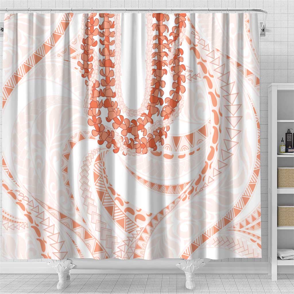 Aloha Lei Onaona Shower Curtain Red Hawaiian Tribal Pattern