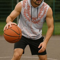 Aloha Lei Onaona Sleeveless Hoodie Red Hawaiian Tribal Pattern - Polynesian Pride