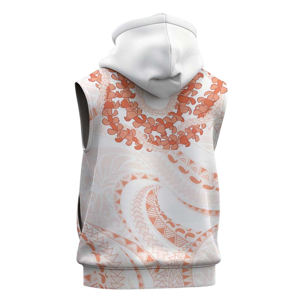 Aloha Lei Onaona Sleeveless Zip Hoodie Red Hawaiian Tribal Pattern LT9