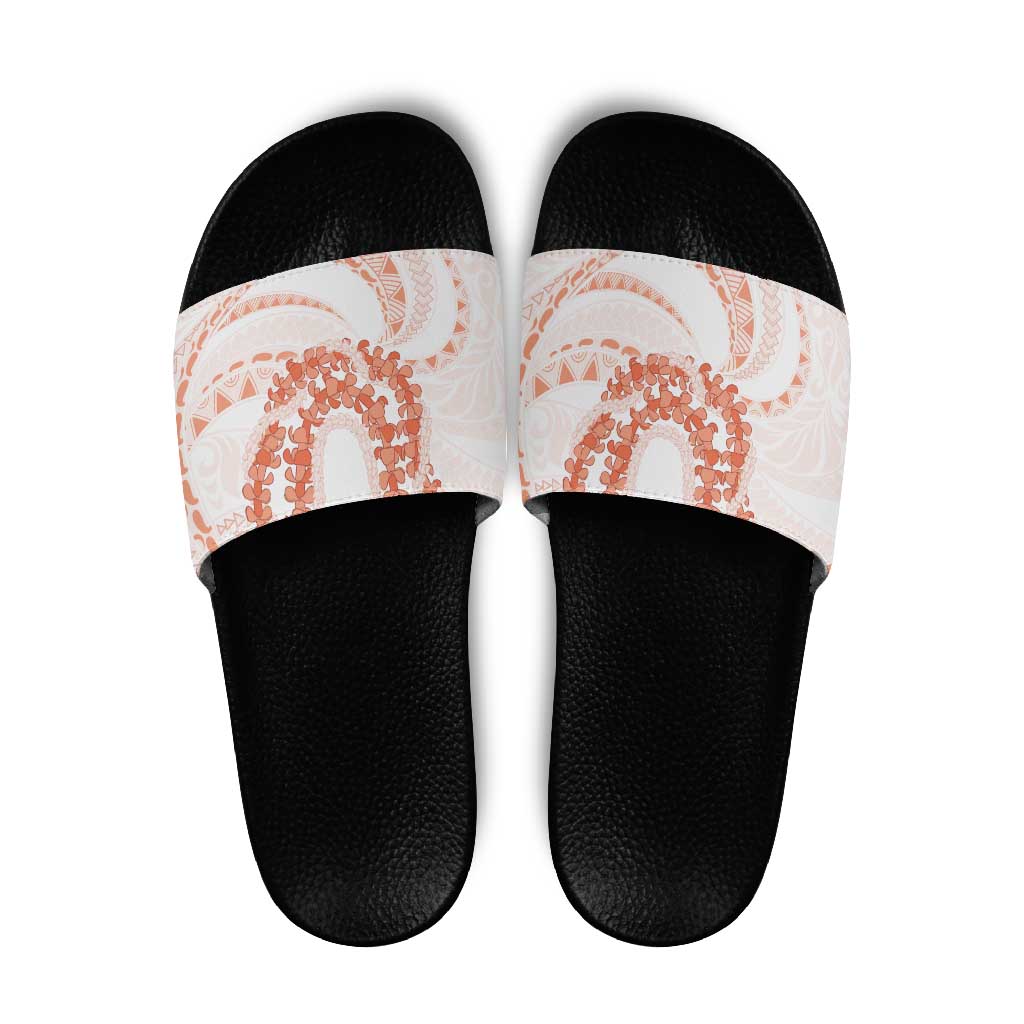 Aloha Lei Onaona Slide Sandals Red Hawaiian Tribal Pattern - Polynesian Pride