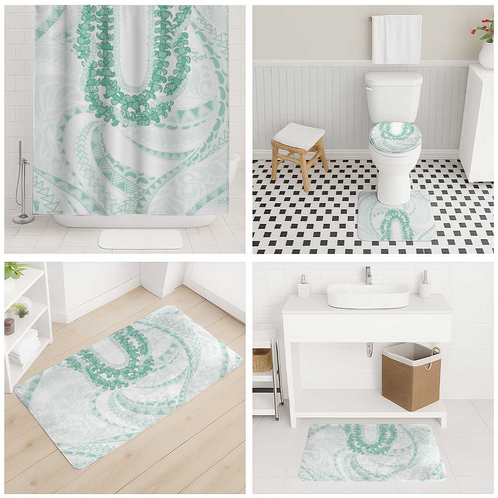 Aloha Lei Onaona Bathroom Set Sage Green Hawaiian Tribal Pattern - Polynesian Pride