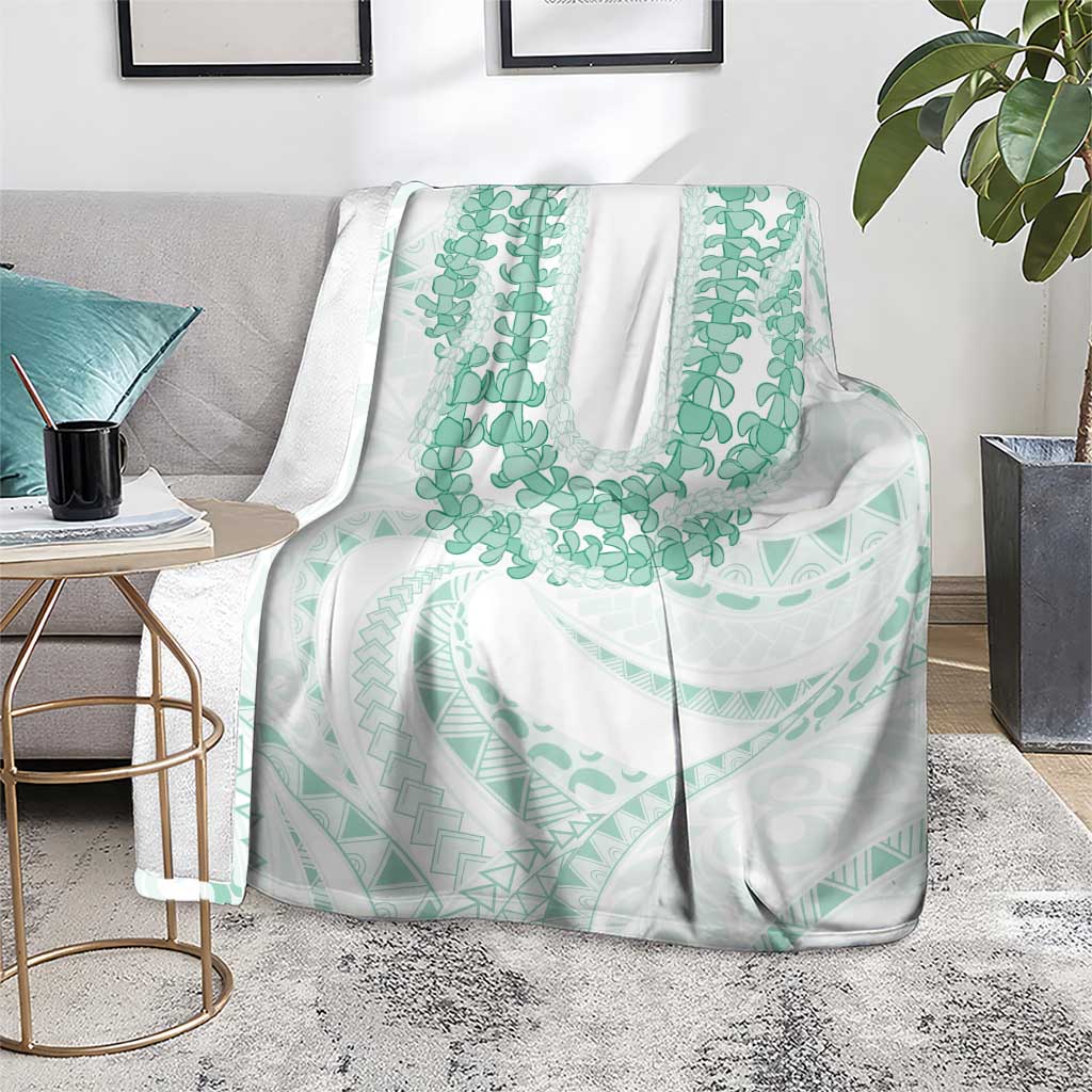 Aloha Lei Onaona Blanket Sage Green Hawaiian Tribal Pattern