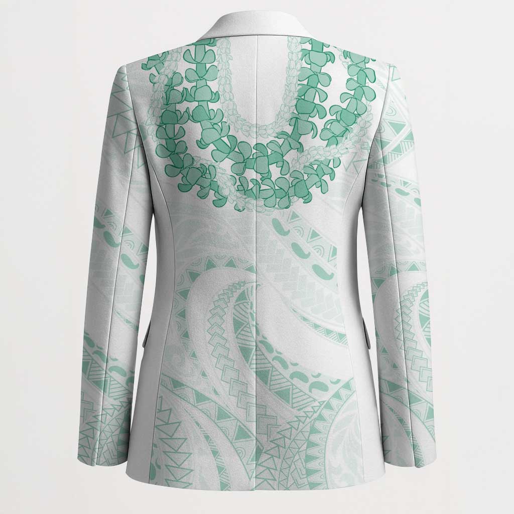 Aloha Lei Onaona Blazer Sage Green Hawaiian Tribal Pattern - Polynesian Pride