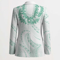 Aloha Lei Onaona Blazer Sage Green Hawaiian Tribal Pattern - Polynesian Pride