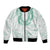 Aloha Lei Onaona Bomber Jacket Sage Green Hawaiian Tribal Pattern