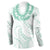 Aloha Lei Onaona Button Sweatshirt Sage Green Hawaiian Tribal Pattern