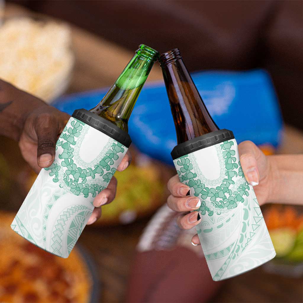 Aloha Lei Onaona 4 in 1 Can Cooler Tumbler Sage Green Hawaiian Tribal Pattern