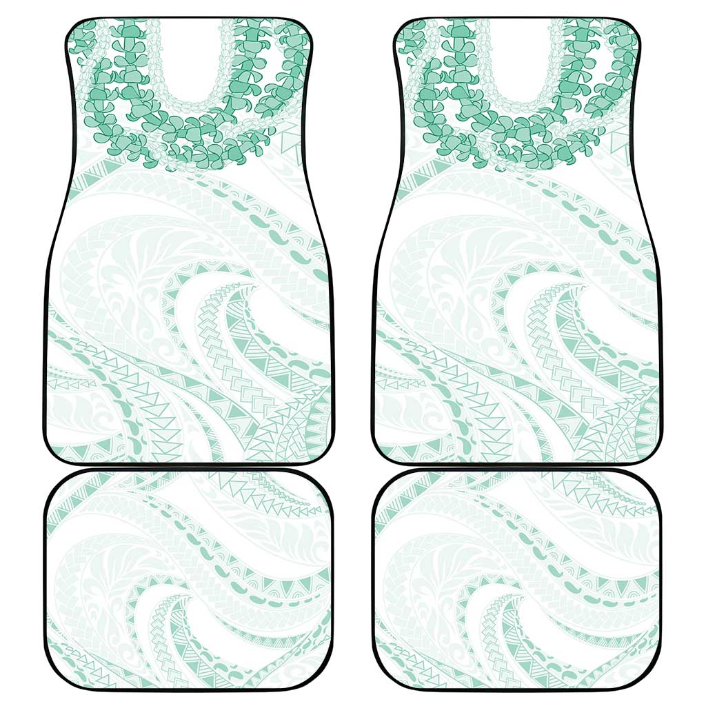 Aloha Lei Onaona Car Mats Sage Green Hawaiian Tribal Pattern