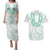 Aloha Lei Onaona Couples Matching Puletasi and Hawaiian Shirt Sage Green Hawaiian Tribal Pattern