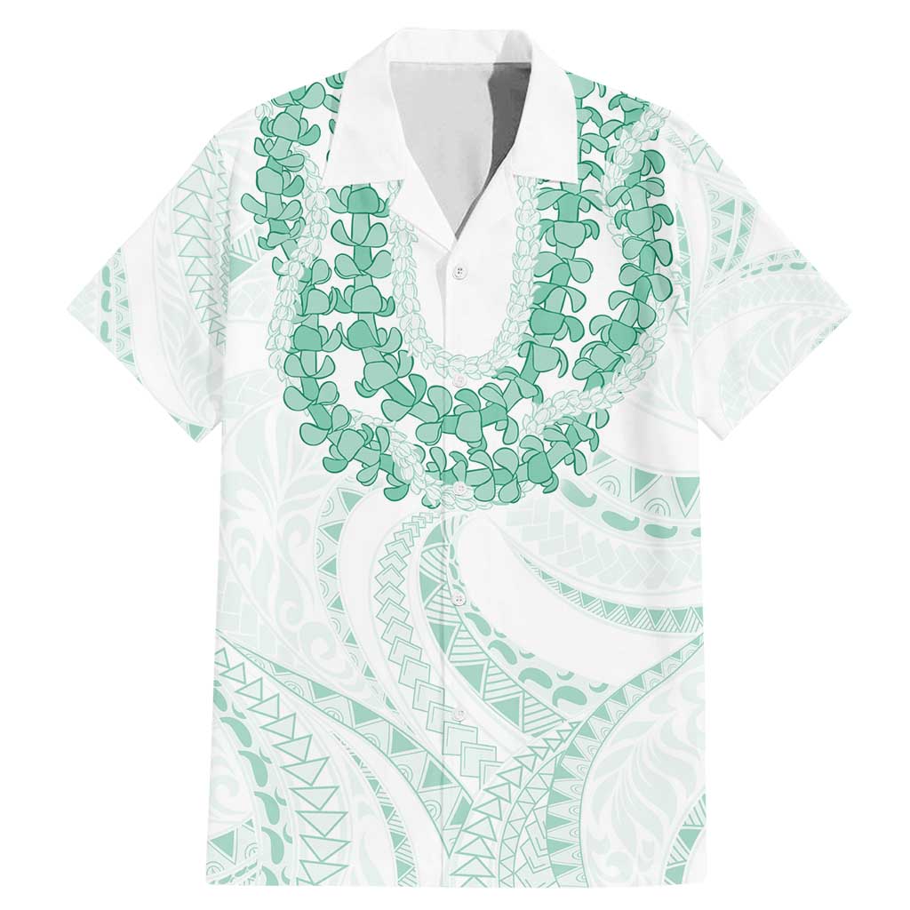 Aloha Lei Onaona Family Matching Mermaid Dress and Hawaiian Shirt Sage Green Hawaiian Tribal Pattern