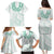 Aloha Lei Onaona Family Matching Puletasi and Hawaiian Shirt Sage Green Hawaiian Tribal Pattern