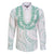Aloha Lei Onaona Family Matching Short Sleeve Bodycon Dress and Hawaiian Shirt Sage Green Hawaiian Tribal Pattern