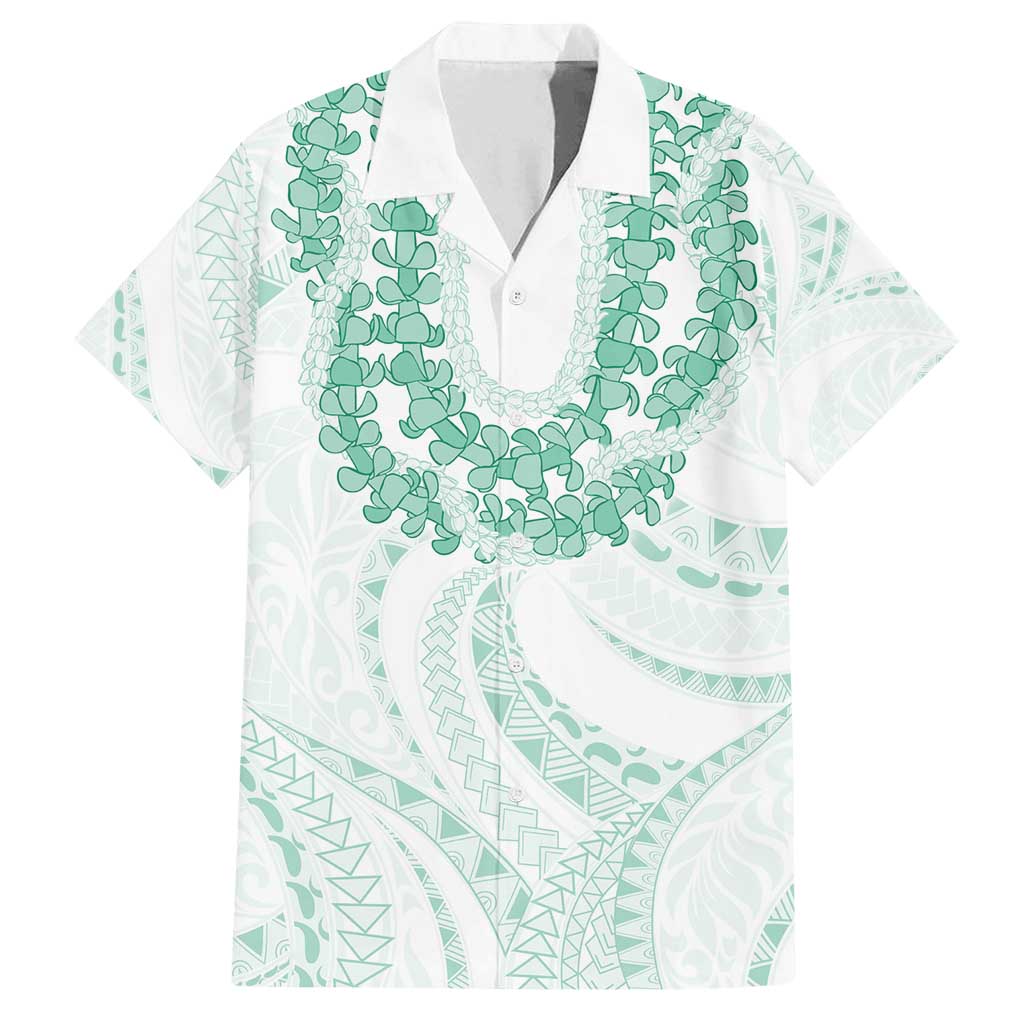 Aloha Lei Onaona Family Matching Tank Maxi Dress and Hawaiian Shirt Sage Green Hawaiian Tribal Pattern