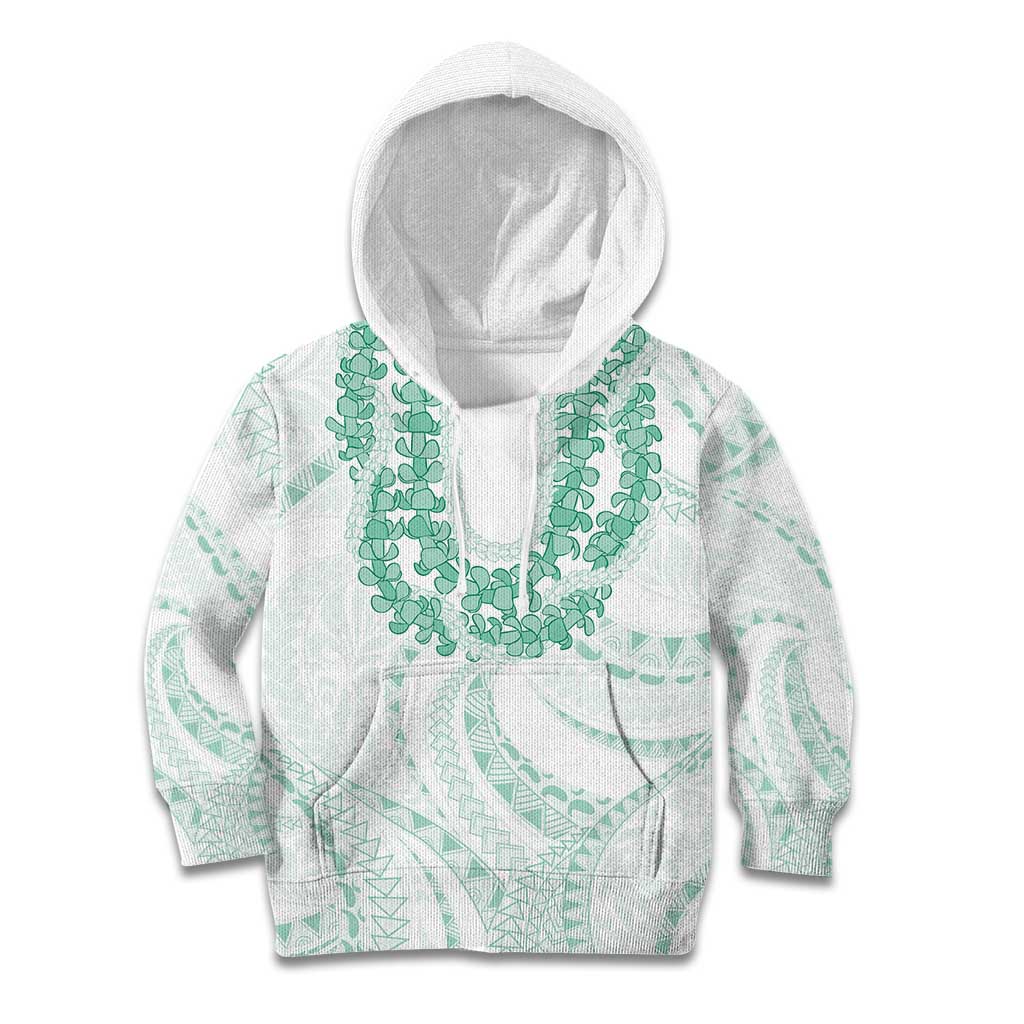 Aloha Lei Onaona Kid Hoodie Sage Green Hawaiian Tribal Pattern