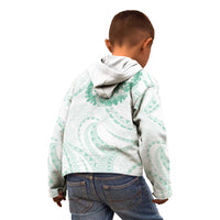 Aloha Lei Onaona Kid Hoodie Sage Green Hawaiian Tribal Pattern