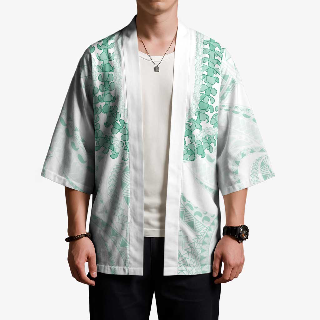 Aloha Lei Onaona Kimono Sage Green Hawaiian Tribal Pattern - Polynesian Pride