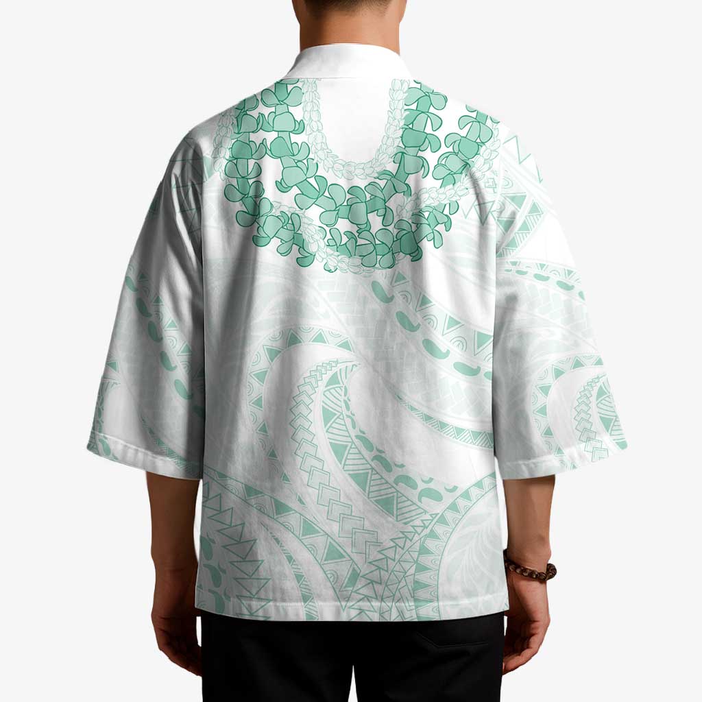 Aloha Lei Onaona Kimono Sage Green Hawaiian Tribal Pattern - Polynesian Pride
