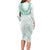 Aloha Lei Onaona Long Sleeve Bodycon Dress Sage Green Hawaiian Tribal Pattern