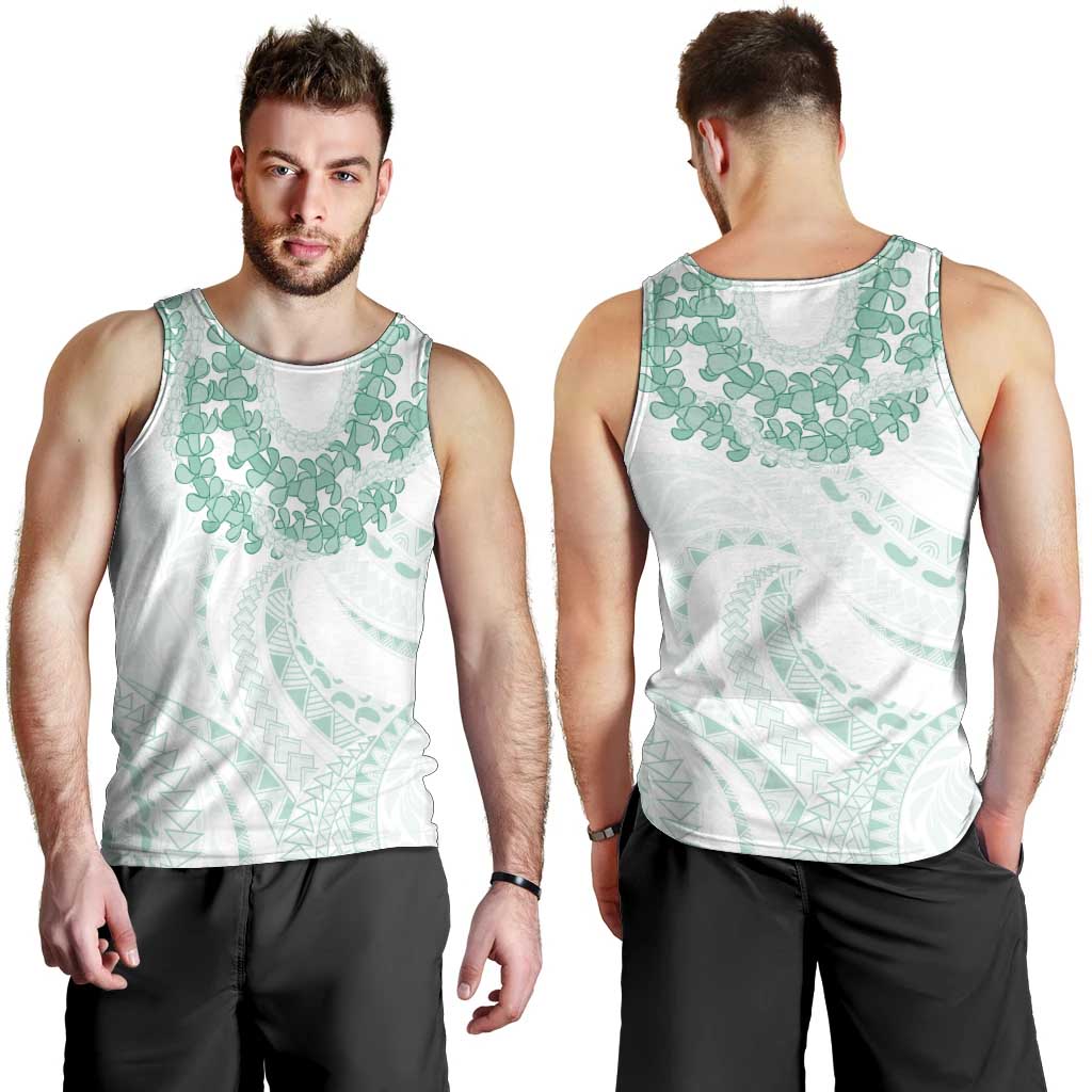 Aloha Lei Onaona Men Tank Top Sage Green Hawaiian Tribal Pattern