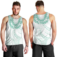 Aloha Lei Onaona Men Tank Top Sage Green Hawaiian Tribal Pattern