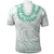 Aloha Lei Onaona Polo Shirt Sage Green Hawaiian Tribal Pattern
