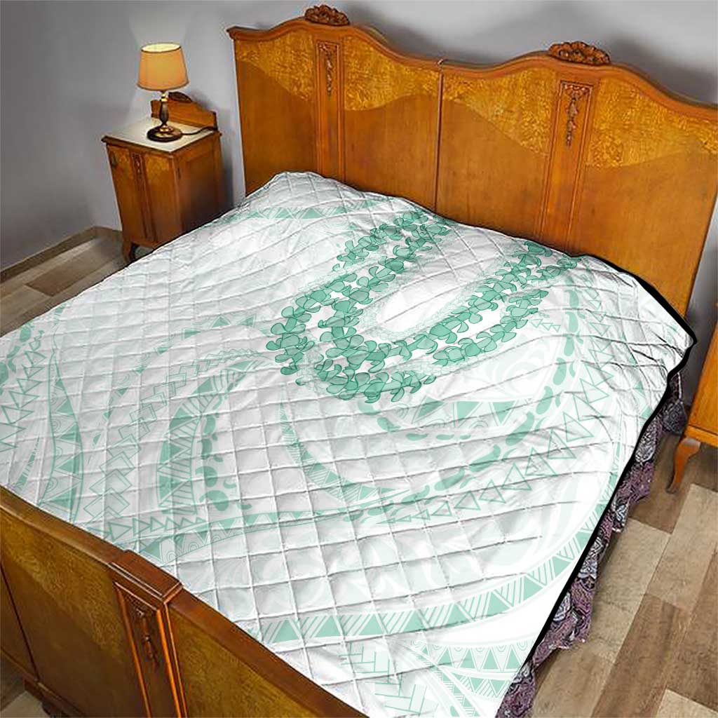 Aloha Lei Onaona Quilt Sage Green Hawaiian Tribal Pattern