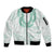 Aloha Lei Onaona Sleeve Zip Bomber Jacket Sage Green Hawaiian Tribal Pattern
