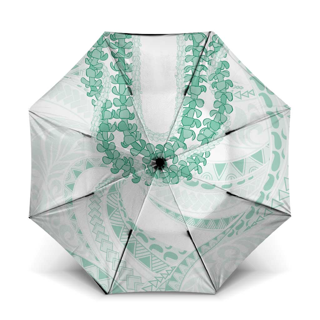 Aloha Lei Onaona Umbrella Sage Green Hawaiian Tribal Pattern - Polynesian Pride
