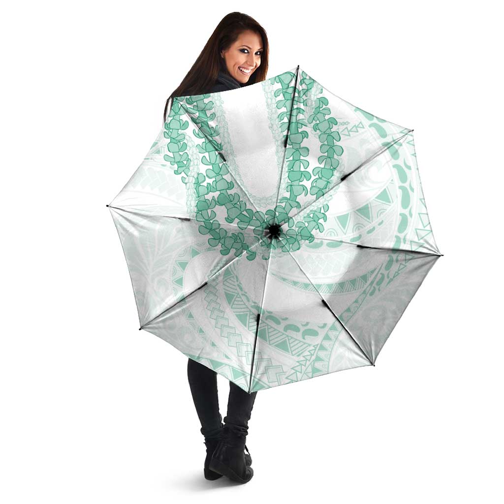 Aloha Lei Onaona Umbrella Sage Green Hawaiian Tribal Pattern - Polynesian Pride
