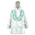 Aloha Lei Onaona Wearable Blanket Hoodie Sage Green Hawaiian Tribal Pattern
