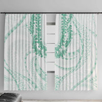 Aloha Lei Onaona Window Curtain Sage Green Hawaiian Tribal Pattern
