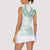 Aloha Lei Onaona Women Sleeveless Polo Shirt Sage Green Hawaiian Tribal Pattern