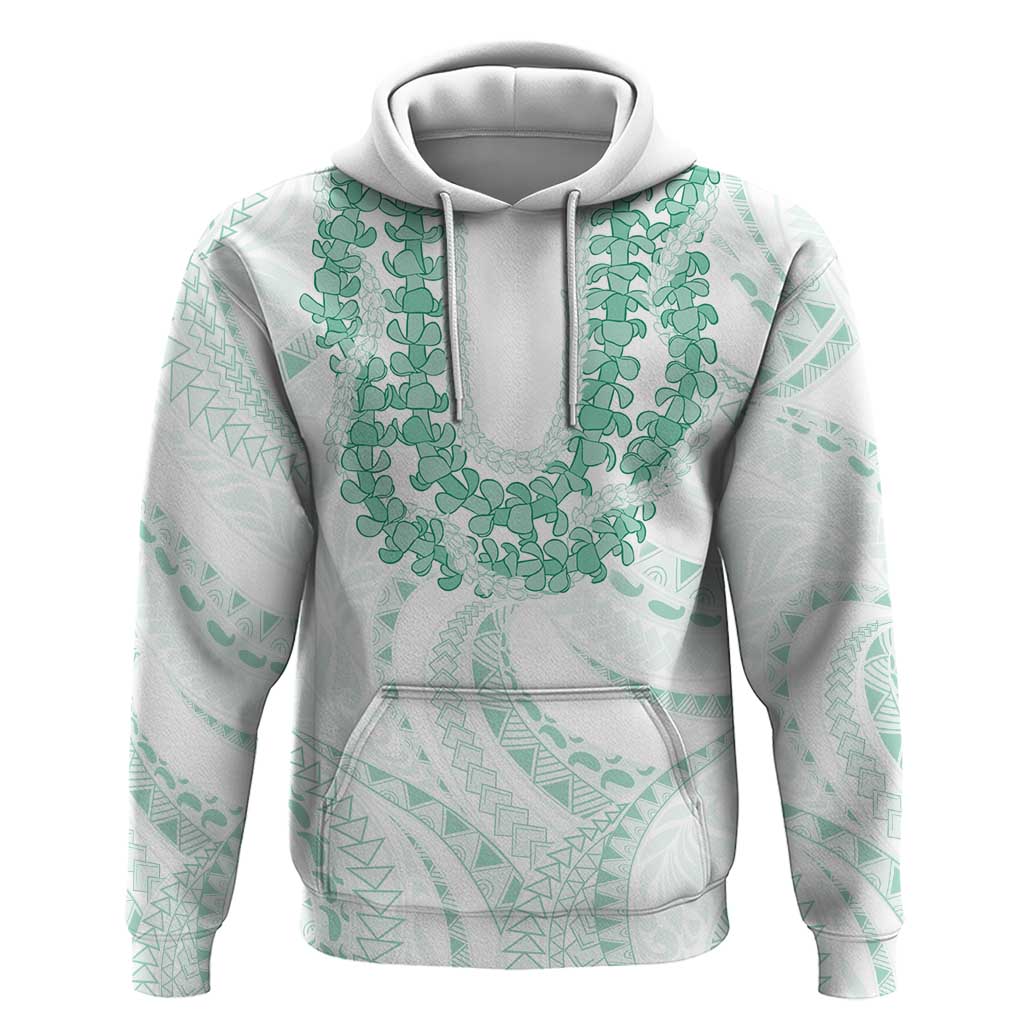 Aloha Lei Onaona Zip Hoodie Sage Green Hawaiian Tribal Pattern
