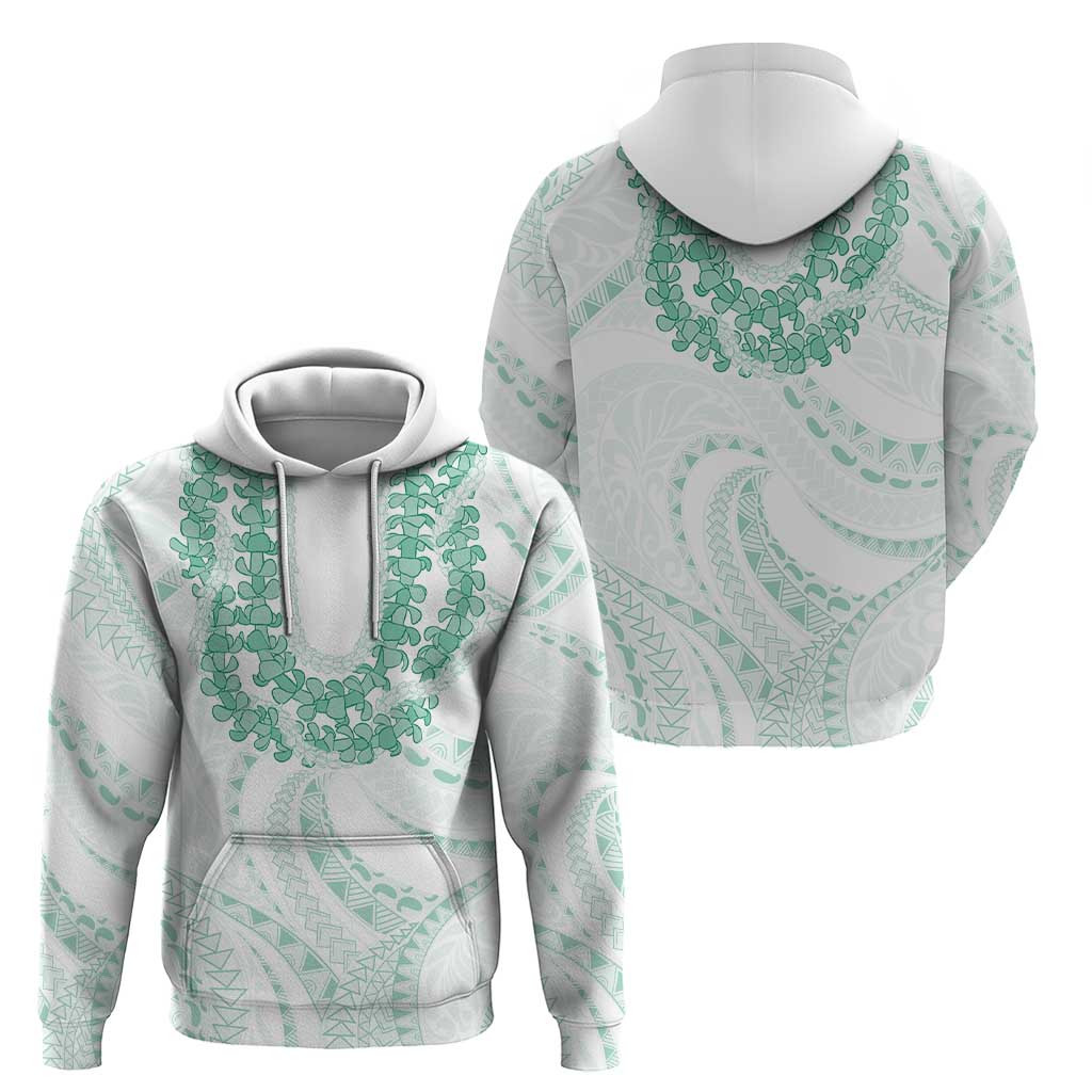 Aloha Lei Onaona Zip Hoodie Sage Green Hawaiian Tribal Pattern