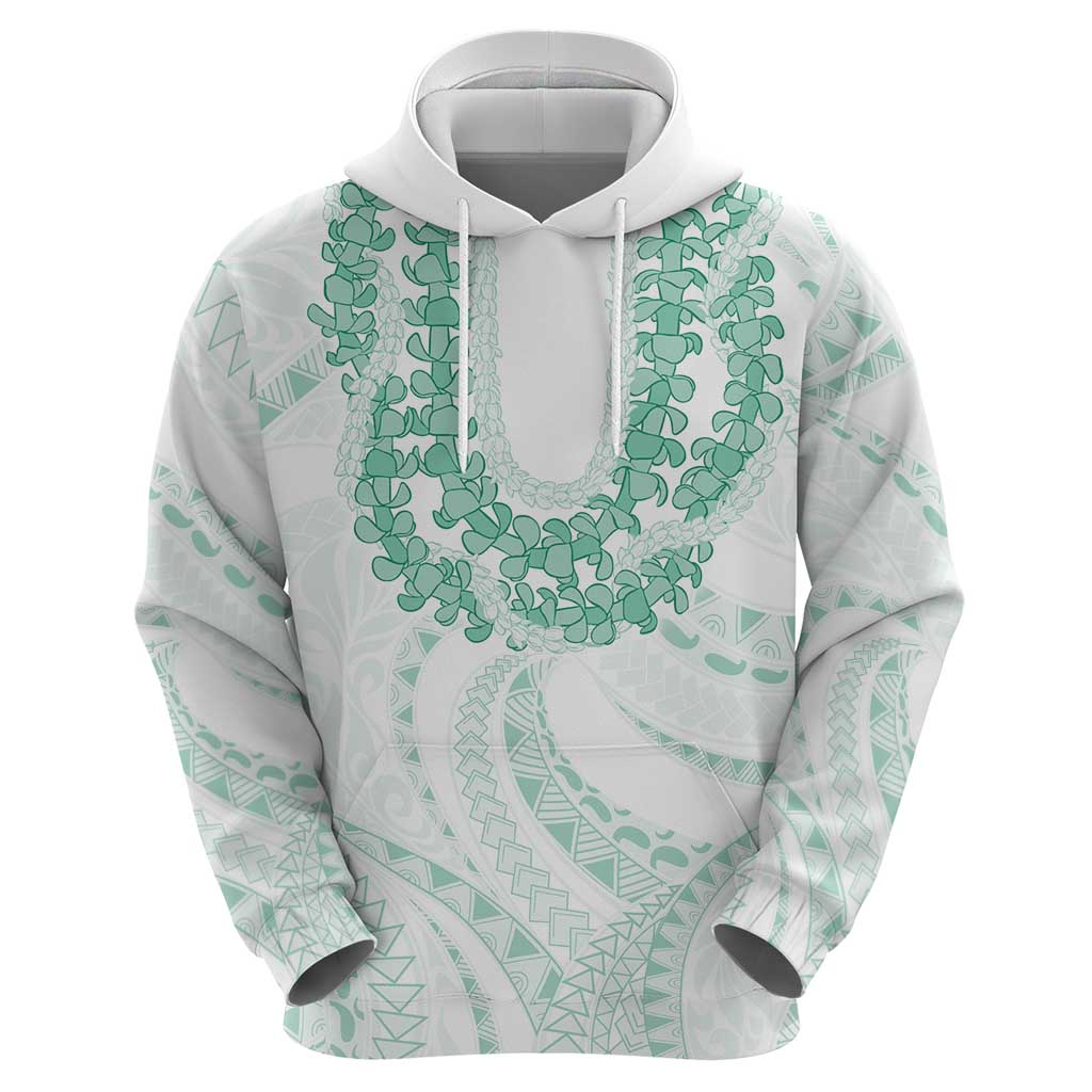 Aloha Lei Onaona Zip Hoodie Sage Green Hawaiian Tribal Pattern