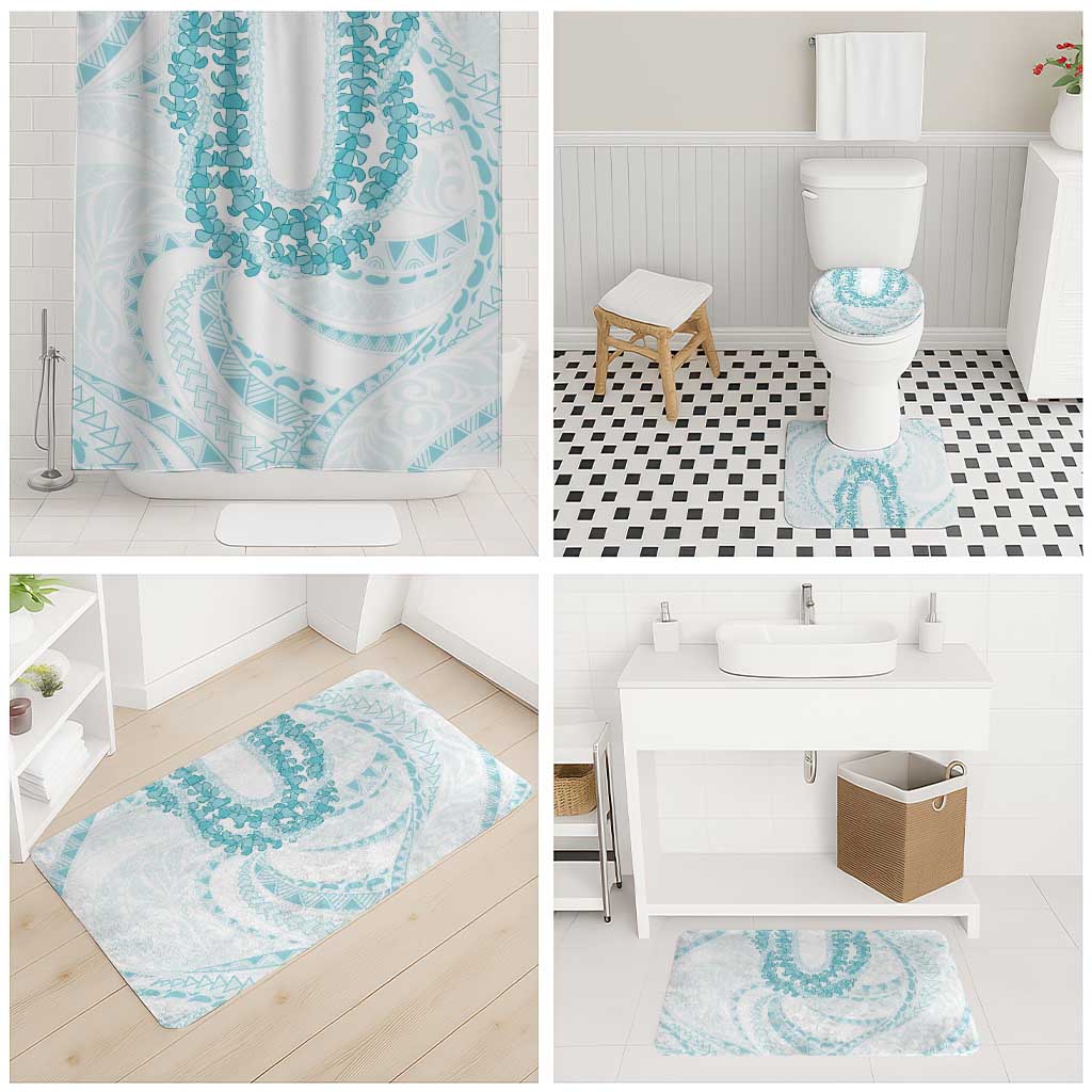Aloha Lei Onaona Bathroom Set Teal Hawaiian Tribal Pattern - Polynesian Pride