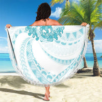 Aloha Lei Onaona Beach Blanket Teal Hawaiian Tribal Pattern