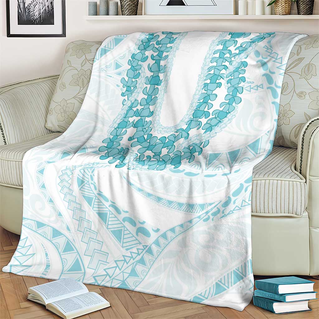 Aloha Lei Onaona Blanket Teal Hawaiian Tribal Pattern