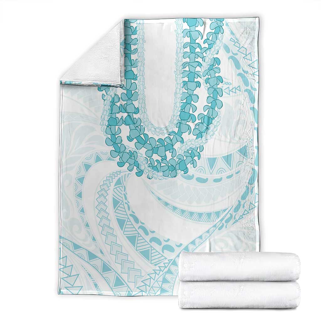 Aloha Lei Onaona Blanket Teal Hawaiian Tribal Pattern