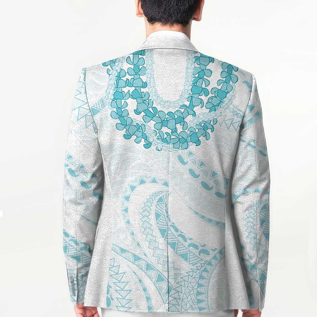 Aloha Lei Onaona Blazer Teal Hawaiian Tribal Pattern - Polynesian Pride