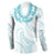 Aloha Lei Onaona Button Sweatshirt Teal Hawaiian Tribal Pattern