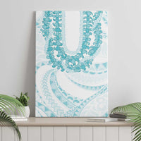 Aloha Lei Onaona Canvas Wall Art Teal Hawaiian Tribal Pattern