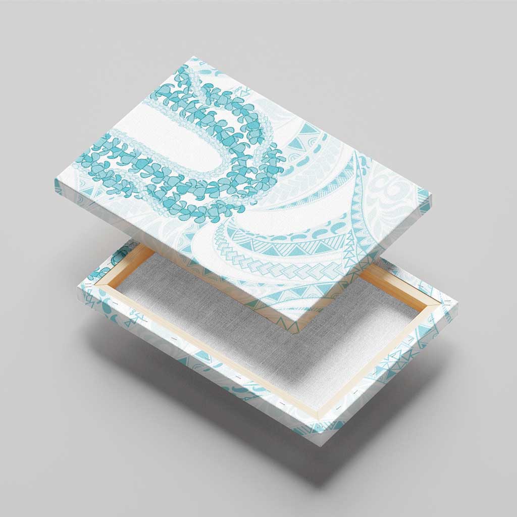 Aloha Lei Onaona Canvas Wall Art Teal Hawaiian Tribal Pattern