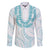 Aloha Lei Onaona Family Matching Long Sleeve Bodycon Dress and Hawaiian Shirt Teal Hawaiian Tribal Pattern