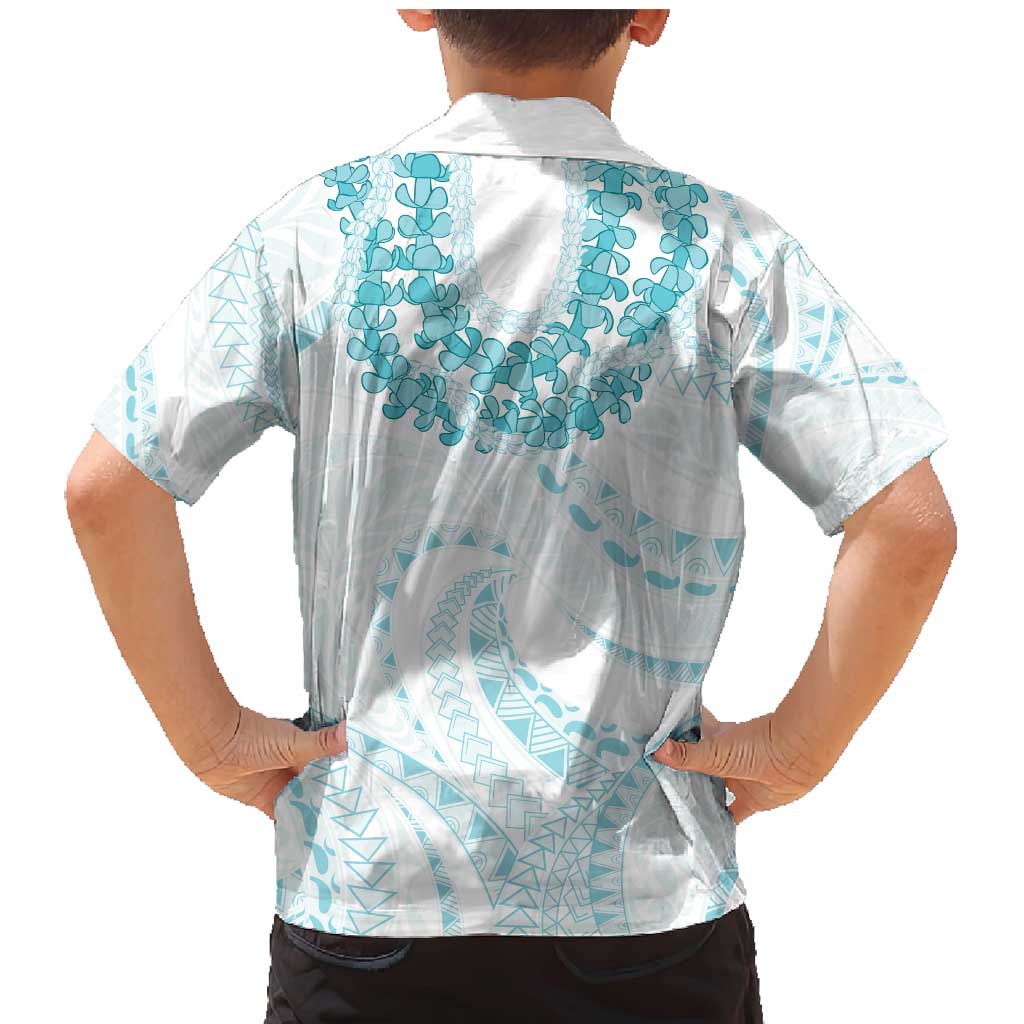 Aloha Lei Onaona Family Matching Mermaid Dress and Hawaiian Shirt Teal Hawaiian Tribal Pattern